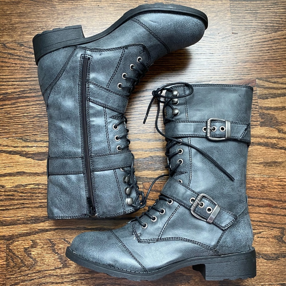 G by Guess Dark Grey Combat Boots